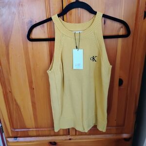 Calvin Klein Yellow Knit Tank Top